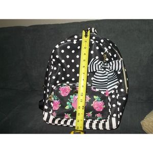 Betsey Johnson black and white polka dot  backpack